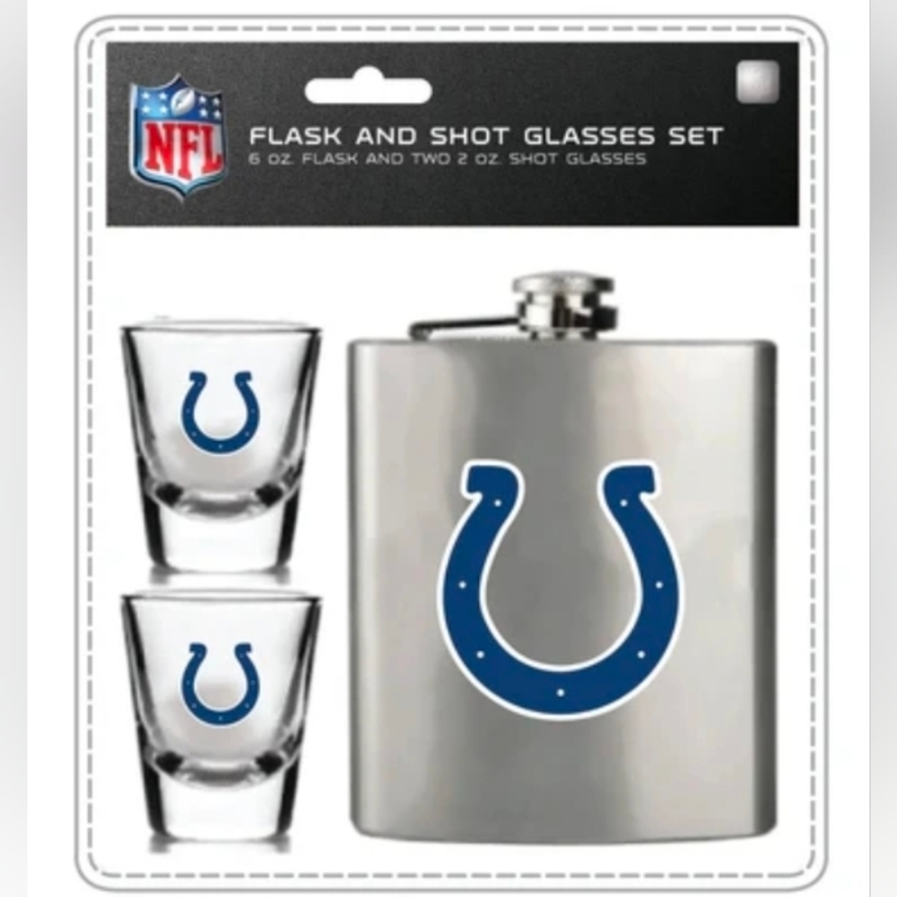 Indianapolis Colts Flask and Shot Glass Set